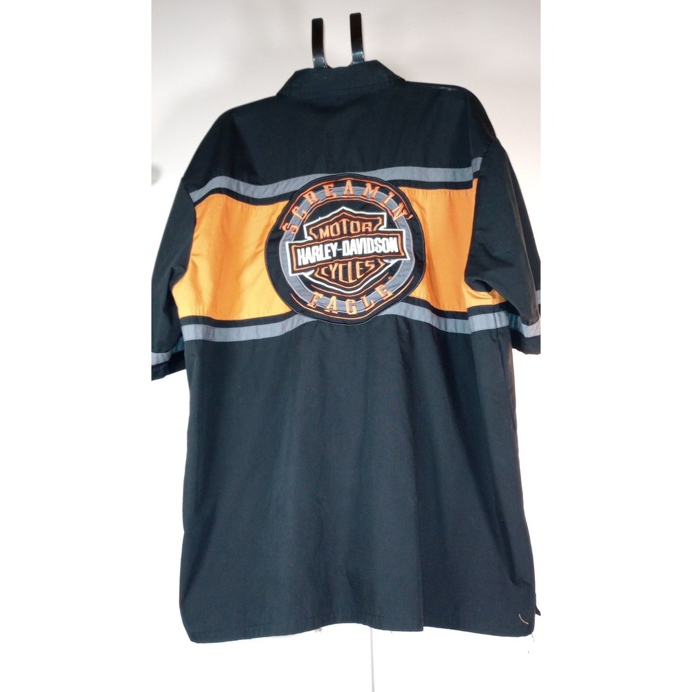 Harley Davidson Screamin Eagle Colorblock Mechanic Shirt Mens 4XL Vintage 90s - Picture 3 of 10